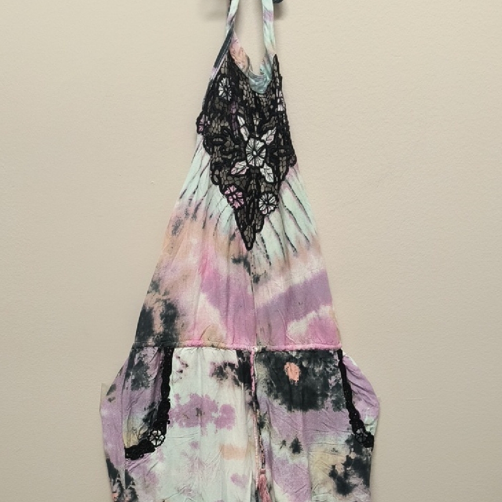 Spell Tie-Dye Jumpsuit with Lace Detail